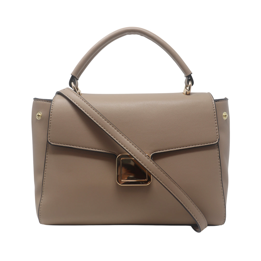 Cartera satchel Silvana taupe