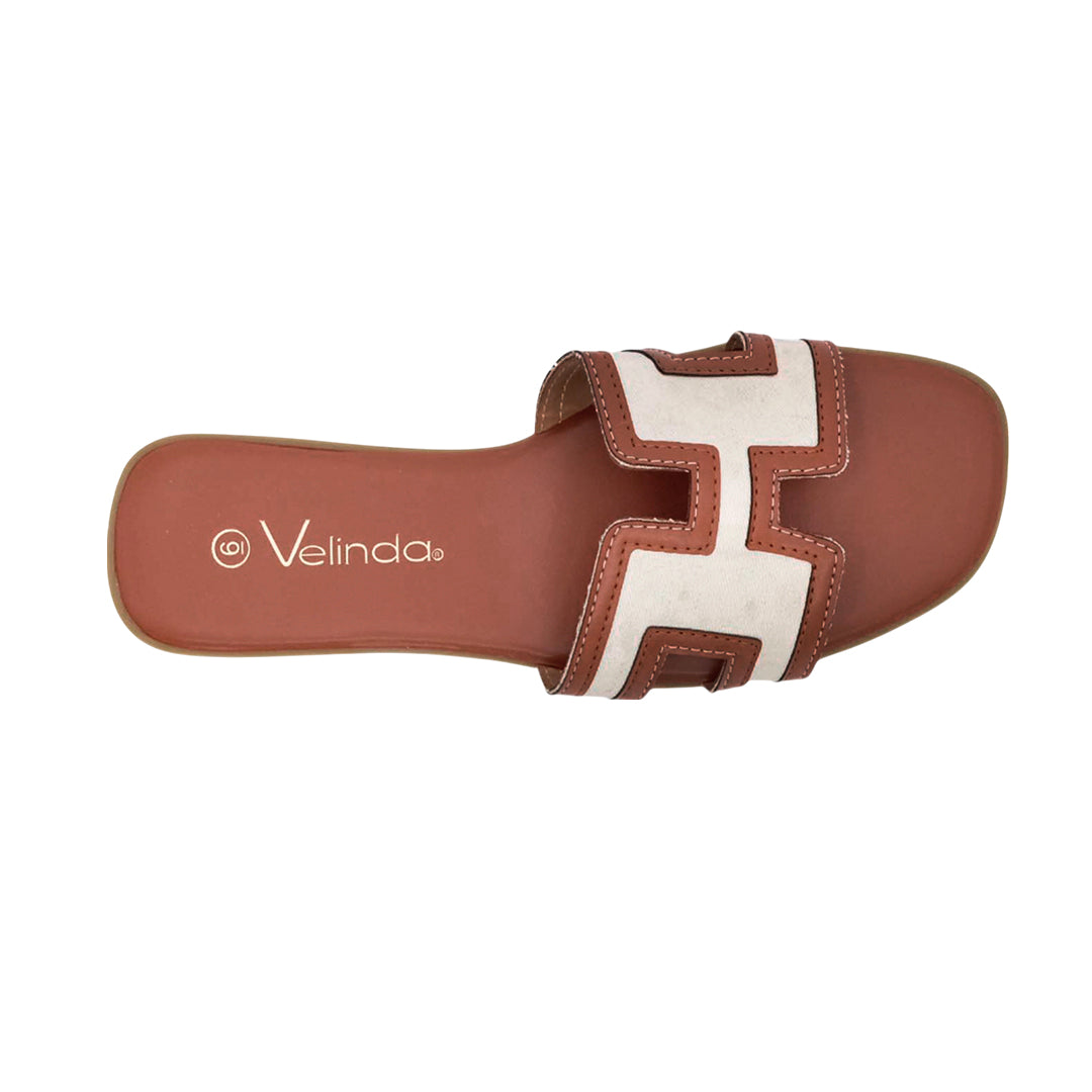 Sandalias flats Adria anaranjado
