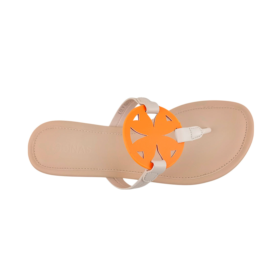 Sandalias flats Loly anaranjado