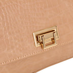 Cartera satchel Garne para mujer color camel