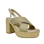 Sandalias de tacón Dafnee para mujer color dorado