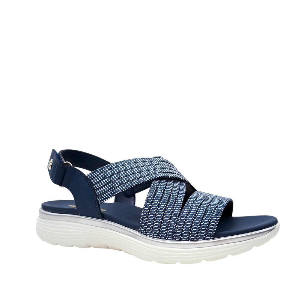 Sandalias flats Acadia para mujer color navy