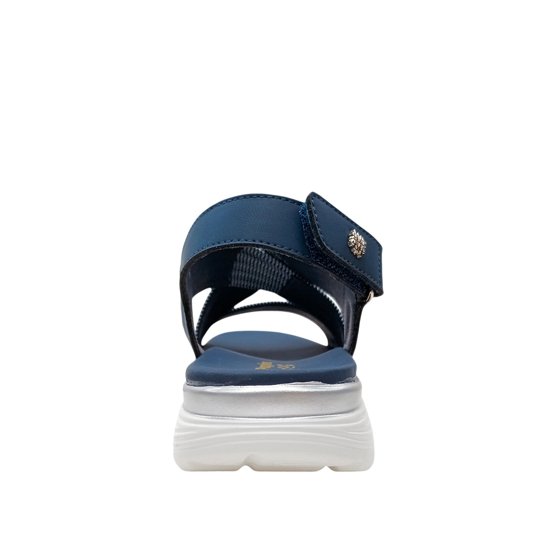 Sandalias flats Acadia para mujer color navy