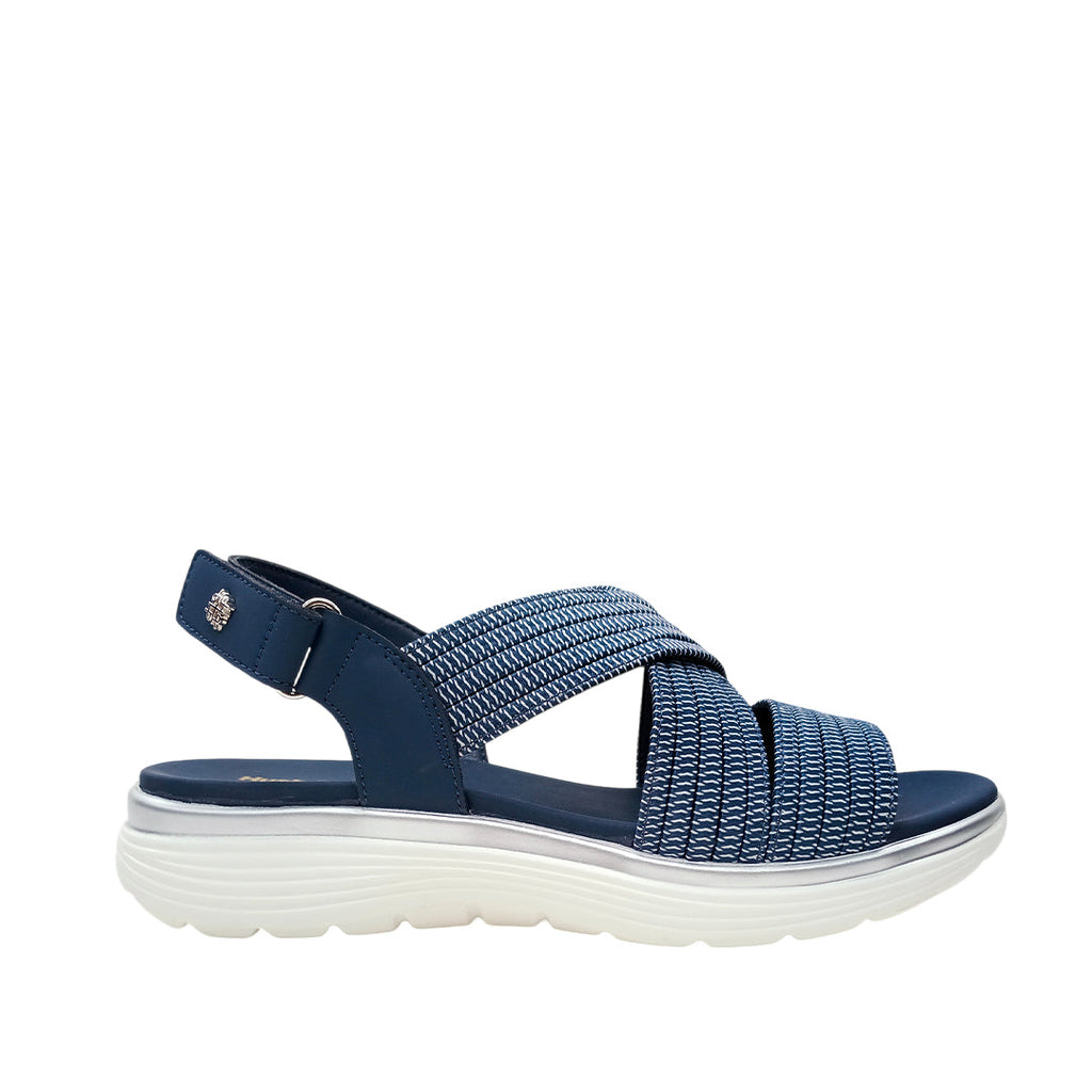 Sandalias flats Acadia para mujer color navy