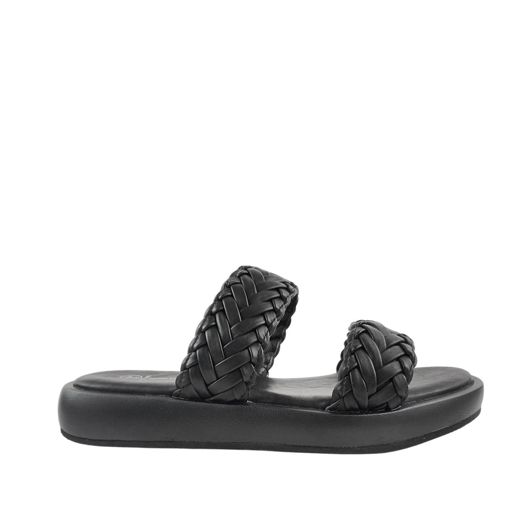 Sandalias flats Belissa para mujer color negro