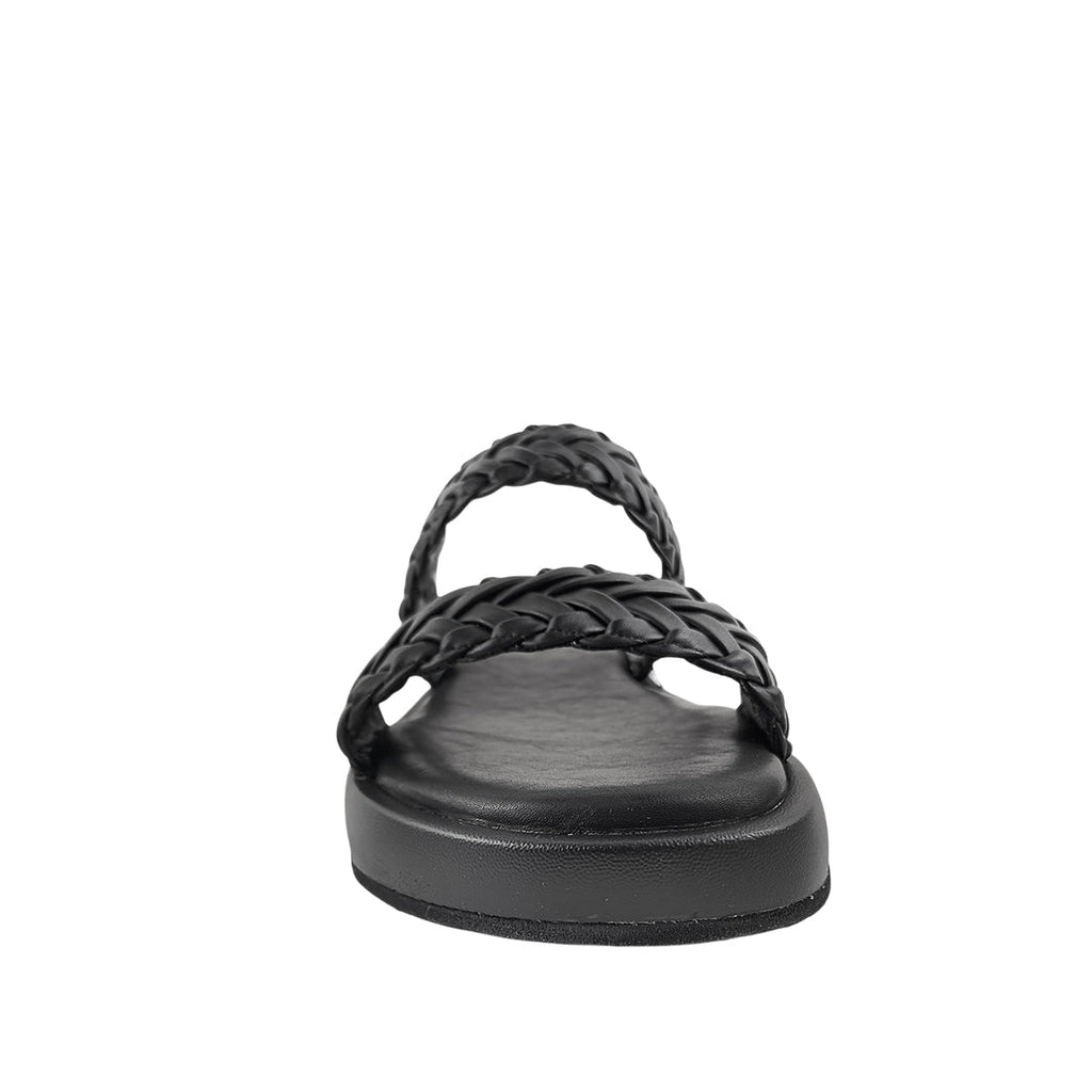 Sandalias flats Belissa para mujer color negro