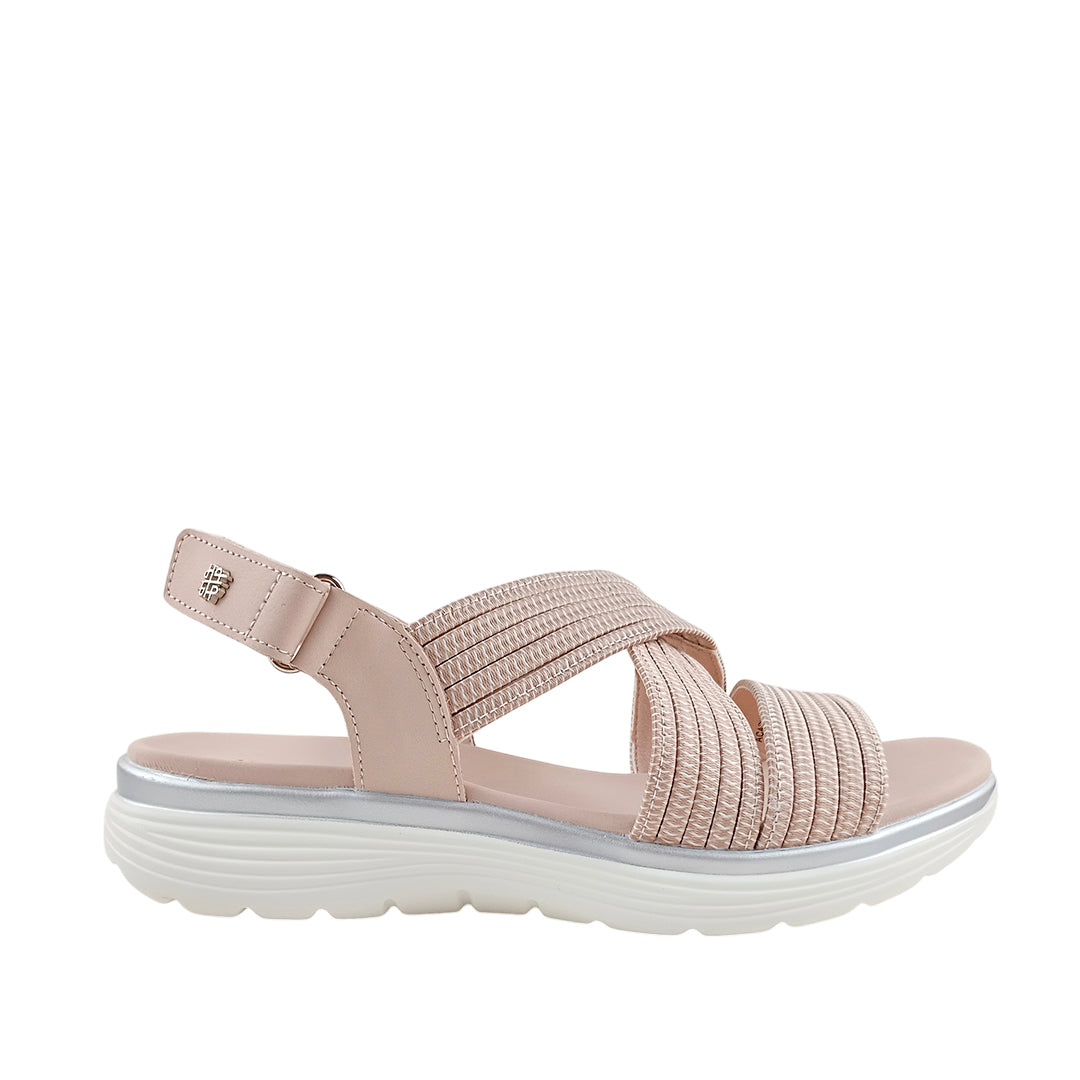 Sandalias flats Acadia para mujer color blush