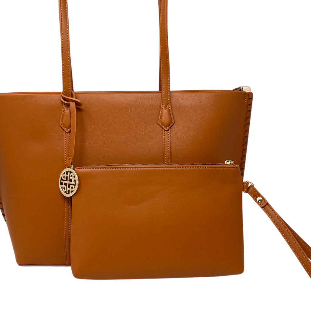 Cartera satchel Odelo para mujer color tan