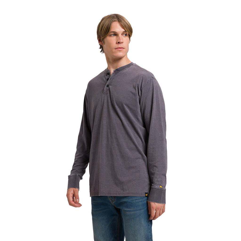 Camisa Polo Burnout Henley para hombre color morado