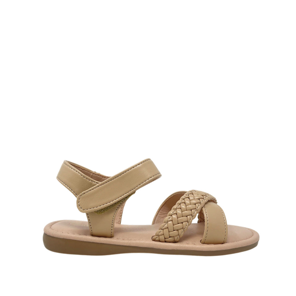 Sandalias flats Antho para niña color tan