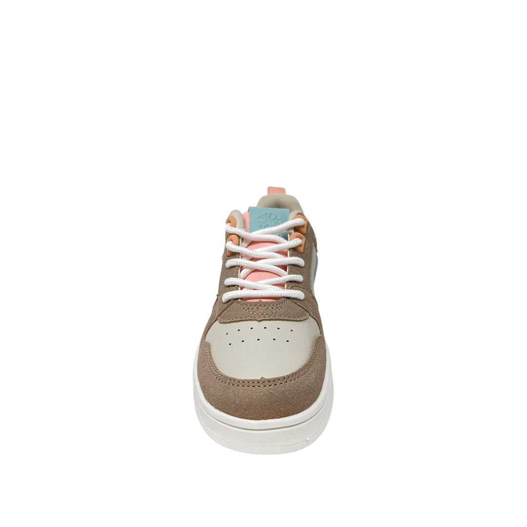 Sneakers Gali para niña color café y rosado