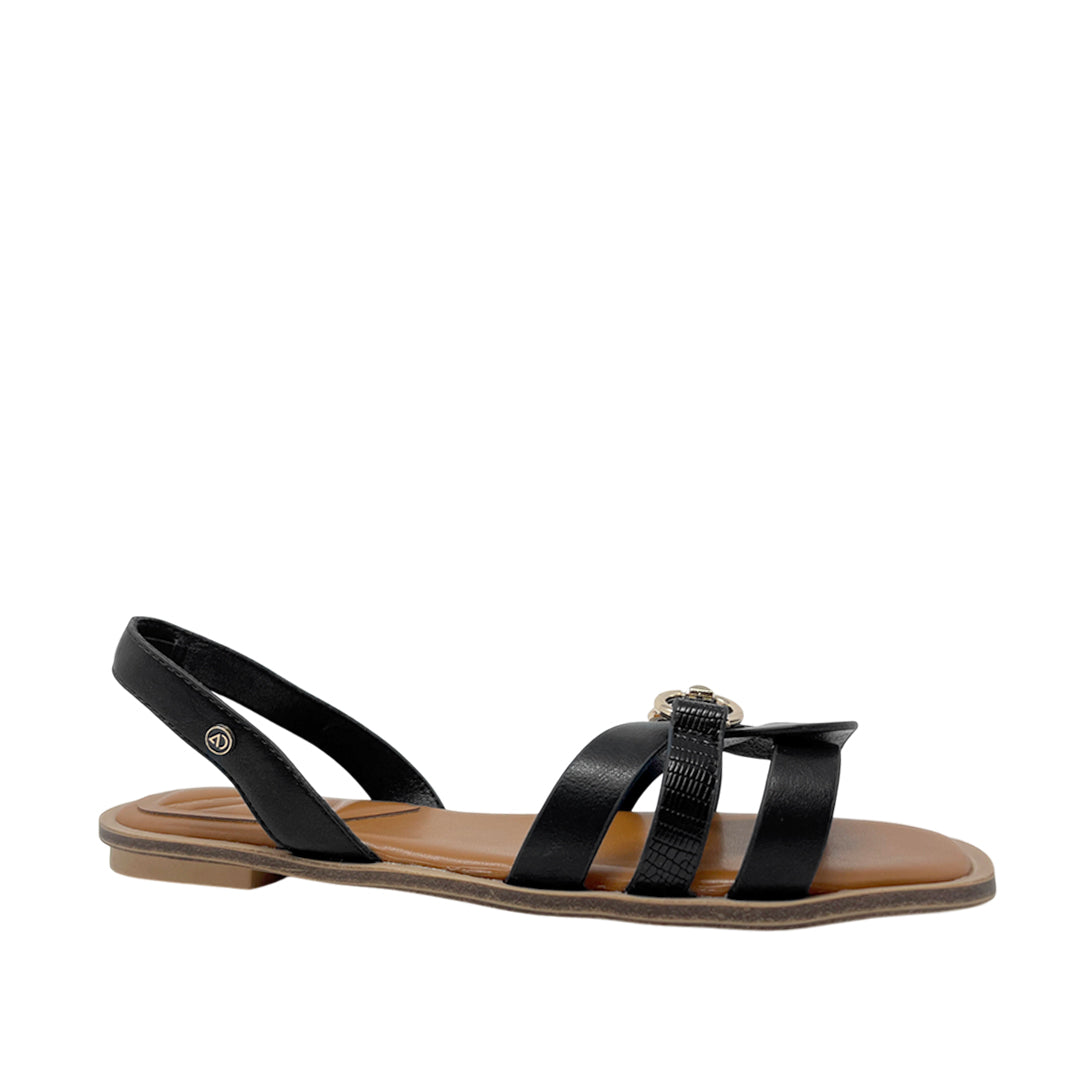 Sandalias flats Ophelia para mujer color negro