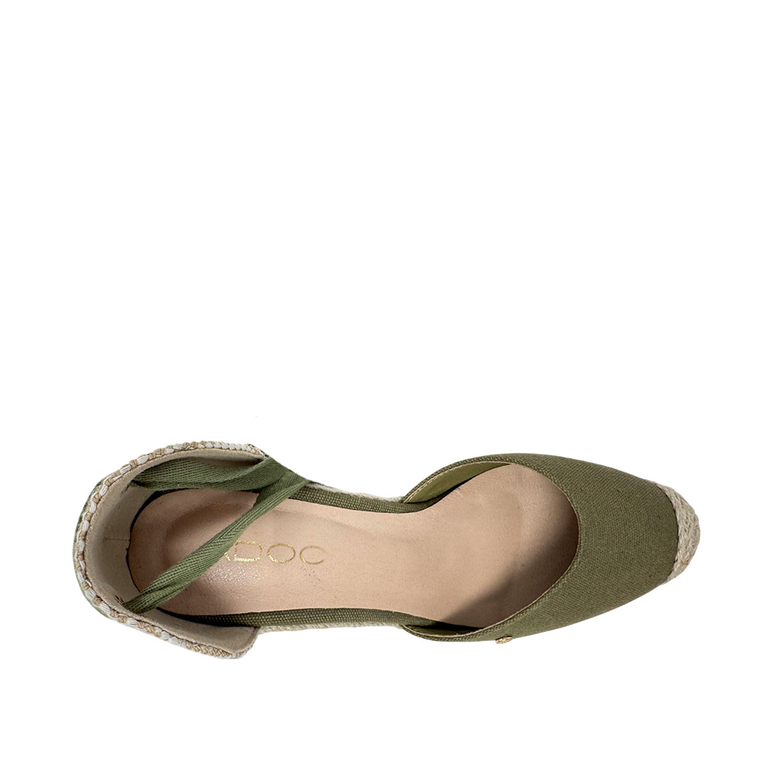 Alpargatas con cuña Gypsy para mujer color olivo