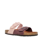 Sandalias flats Mirka para mujer color café y rosado