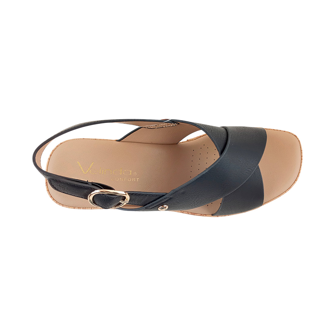 Sandalias de cuña Pamela para mujer color negro