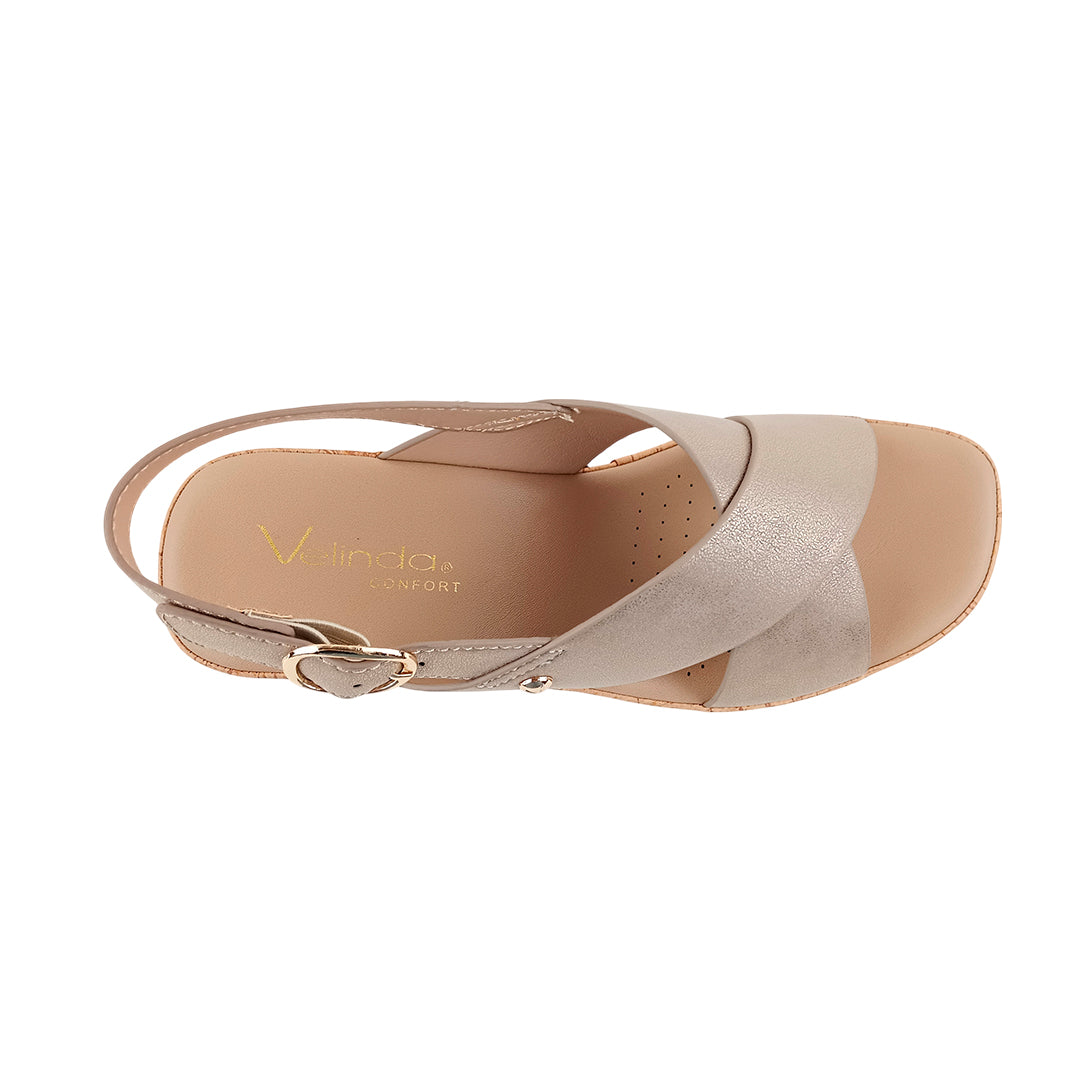 Sandalias de cuña Pamela para mujer color dorado