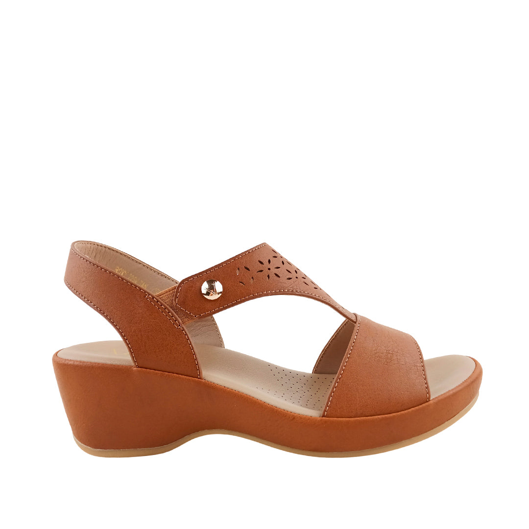 Sandalias de cuña Roxy para mujer color tan