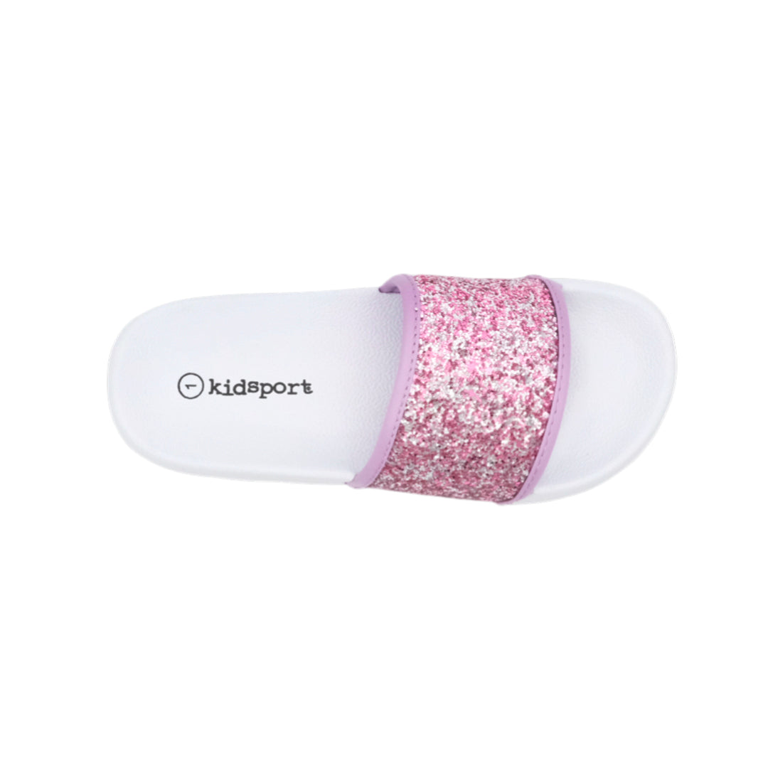 Sandalias flats Paulina para niña color rosado y blanco