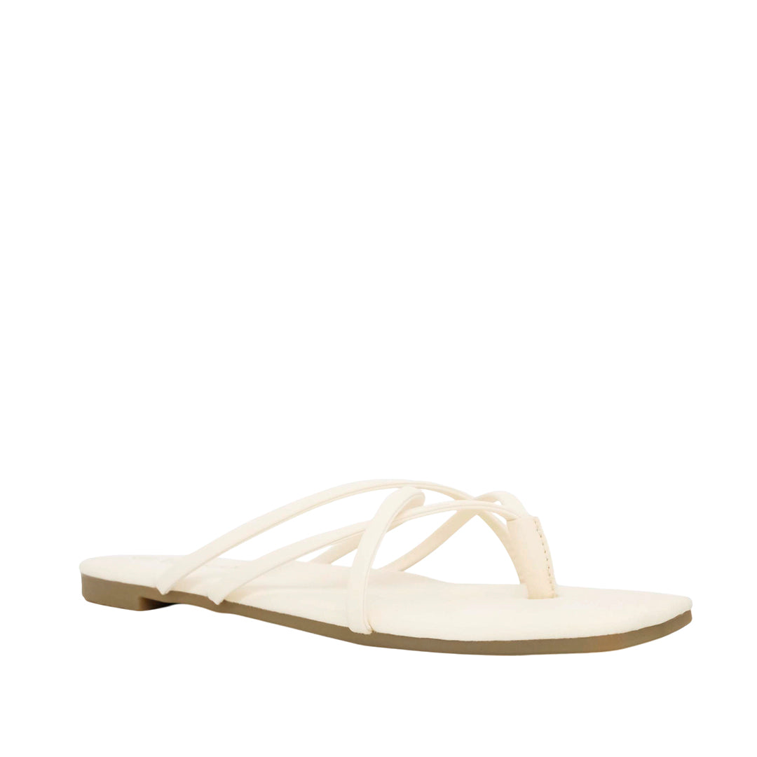 Sandalias flats Karim para mujer color hueso