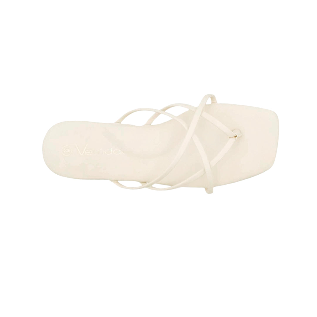 Sandalias flats Karim para mujer color hueso