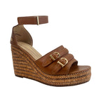 Sandalias de cuña Cleo 2 para mujer color tan