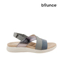 Sandalias flats Denisse 3 para mujer color plateado