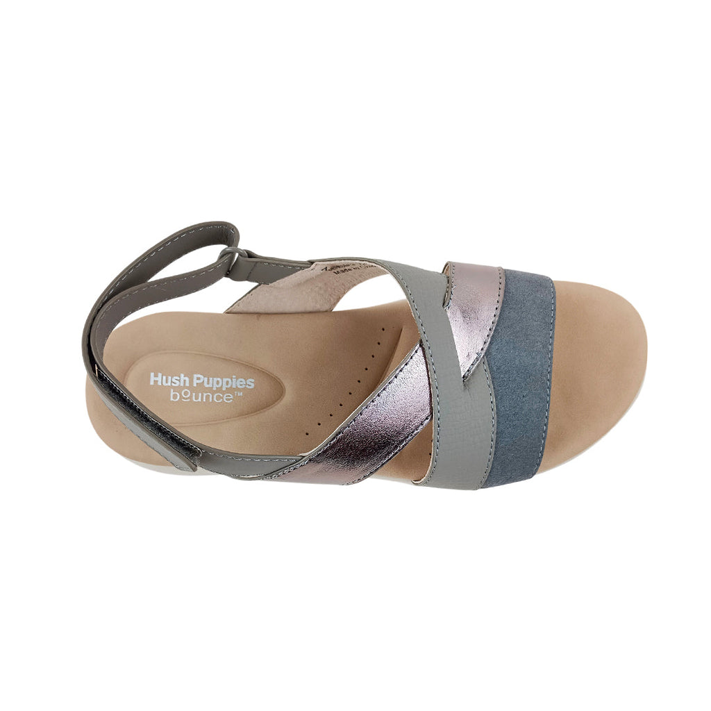 Sandalias flats Denisse 3 para mujer color plateado