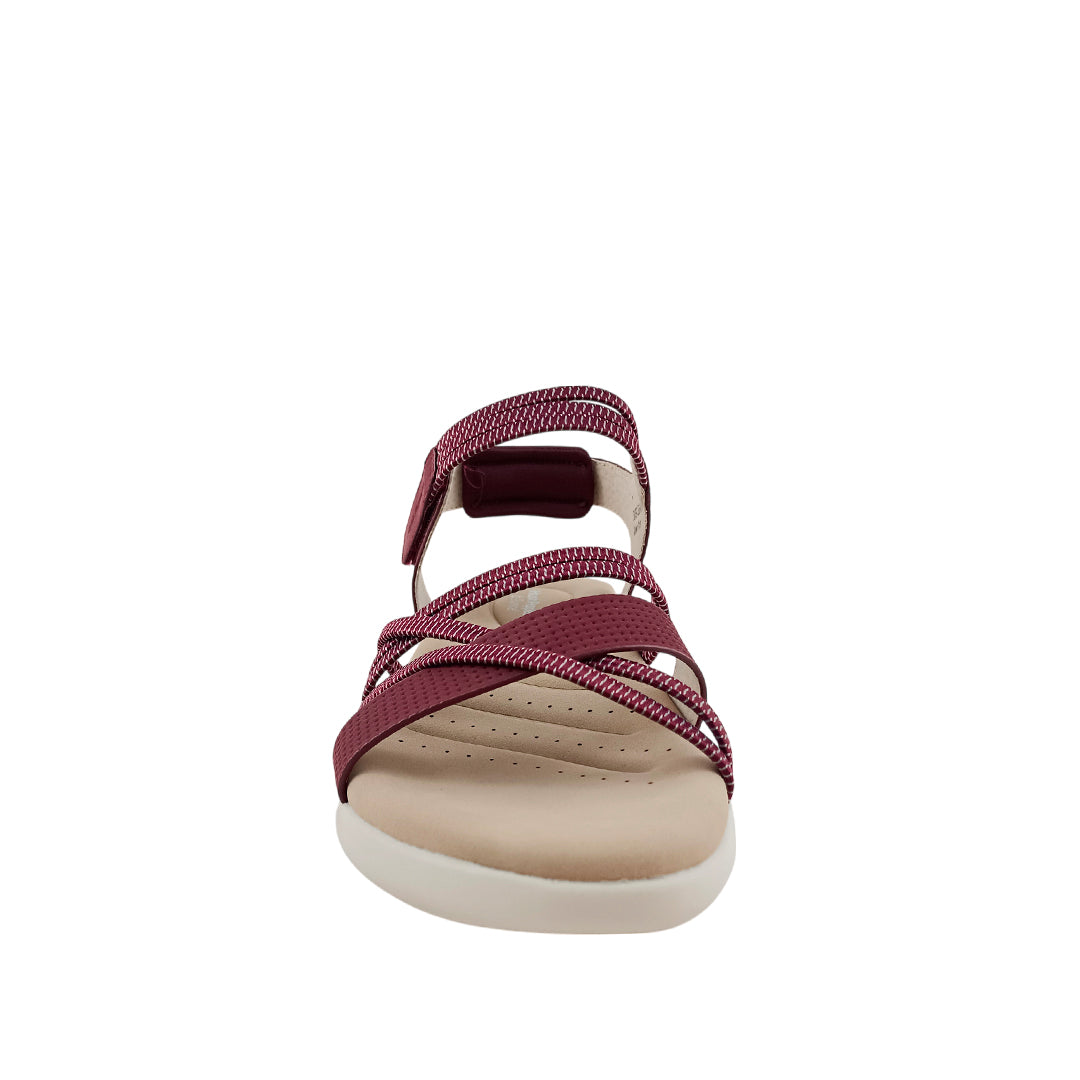 Sandalias flats Denisse 4 para mujer color burgundy