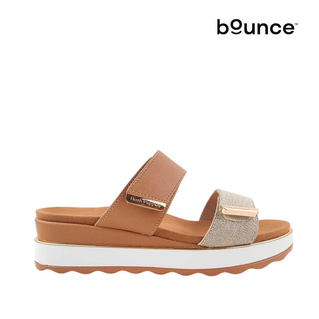 Sandalias de plataforma Gillian 2 para mujer color tan y blanco