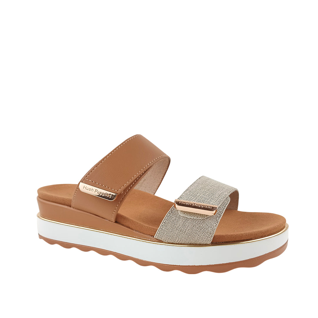 Sandalias de plataforma Gillian 2 para mujer color tan y blanco