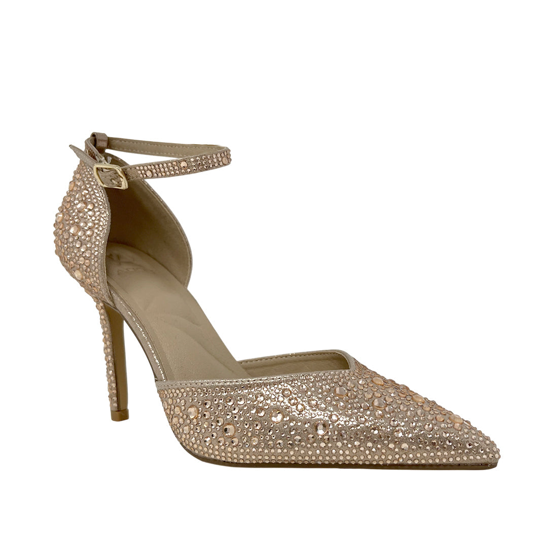 Tacones ankle strap Indra para mujer color nude