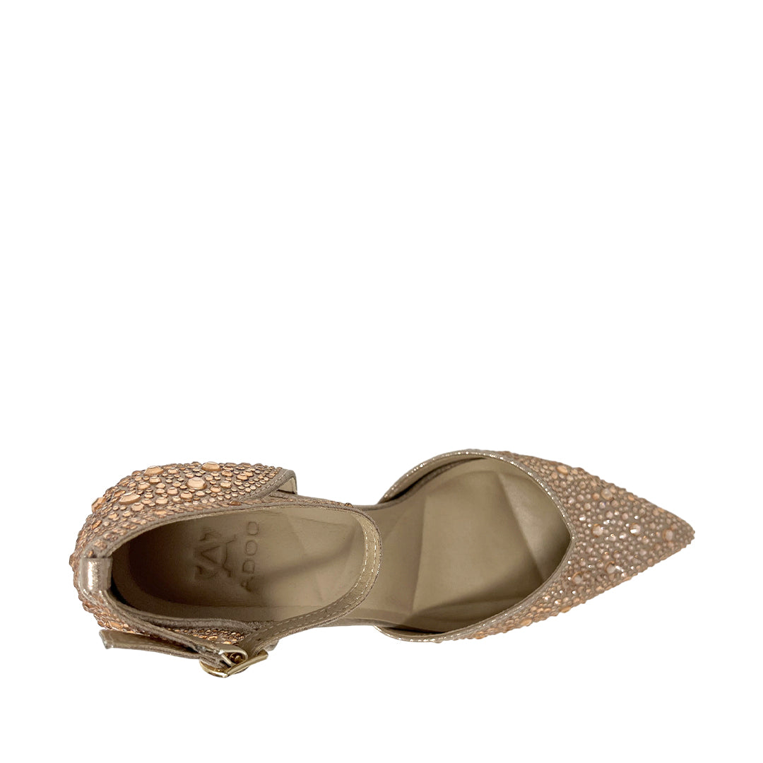 Tacones ankle strap Indra para mujer color nude