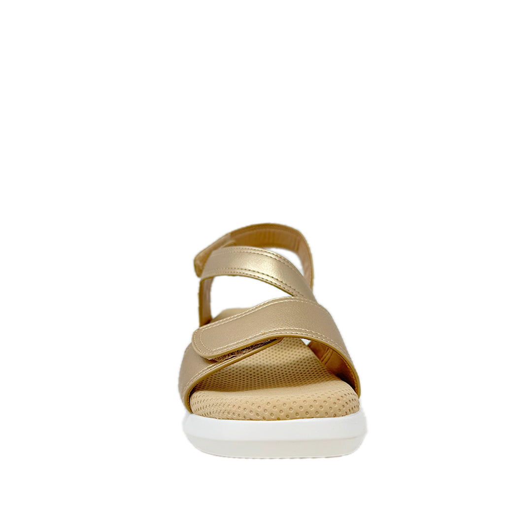 Sandalis de cuña Pame para mujer color dorado