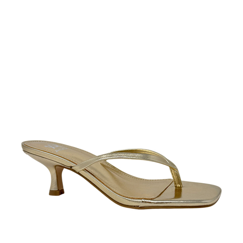 Sandalias de tacón Charlenne para mujer color dorado