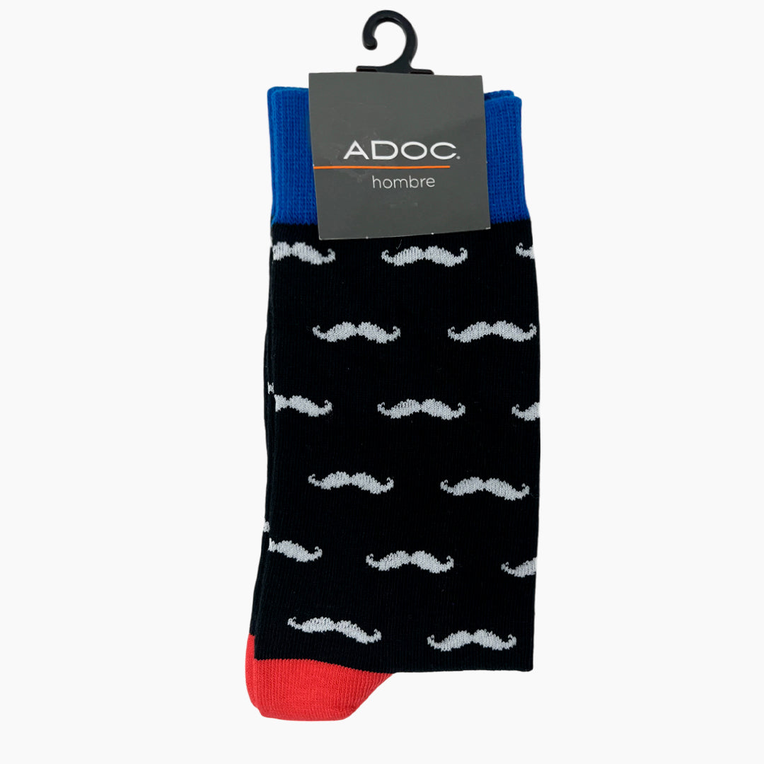 Calcetines Bigote unisex color negro