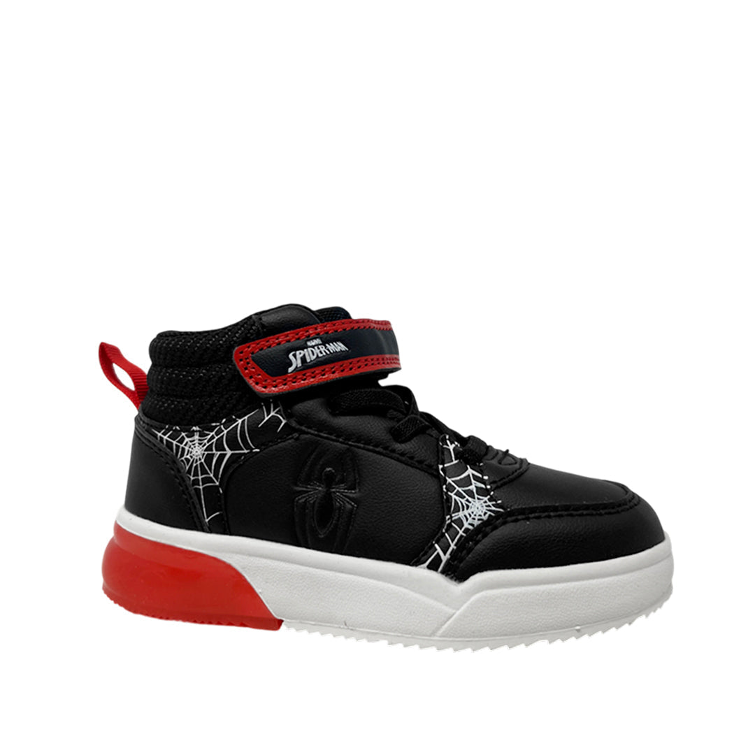 Sneakers tipo botín Spider para niño color negro y rojo