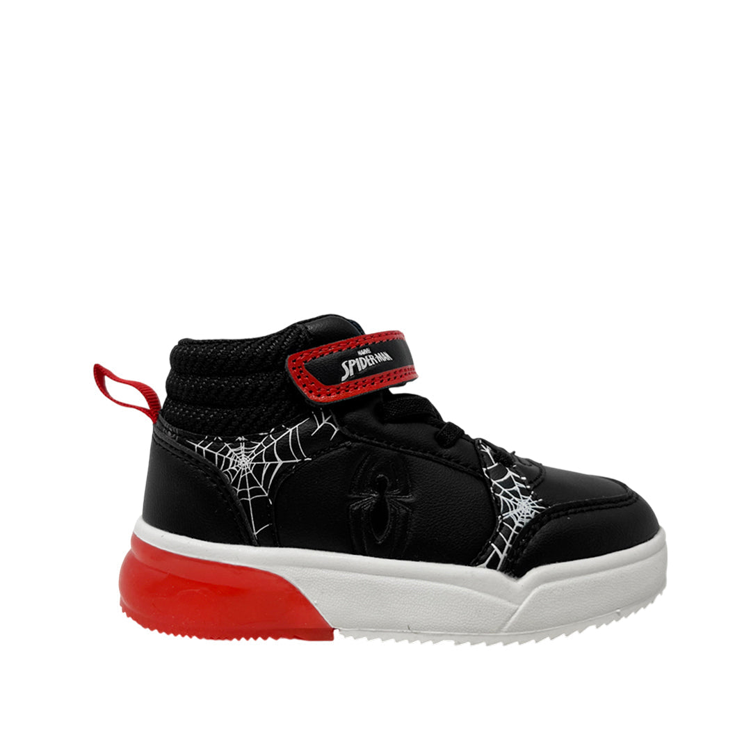 Sneakers tipo botín Spider para niño color negro y rojo