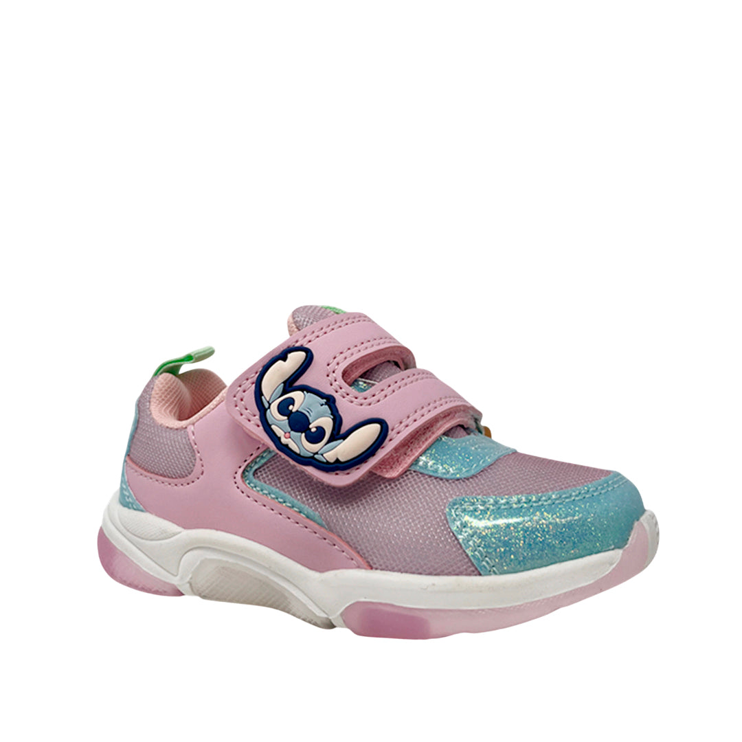 Tennis con luces Stitch para niña color rosado