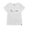 Camiseta Metallic V-Neck para mujer color blanco