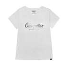 Camiseta Metallic V-Neck para mujer color blanco