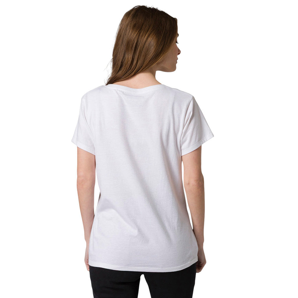 Camiseta Metallic V-Neck para mujer color blanco
