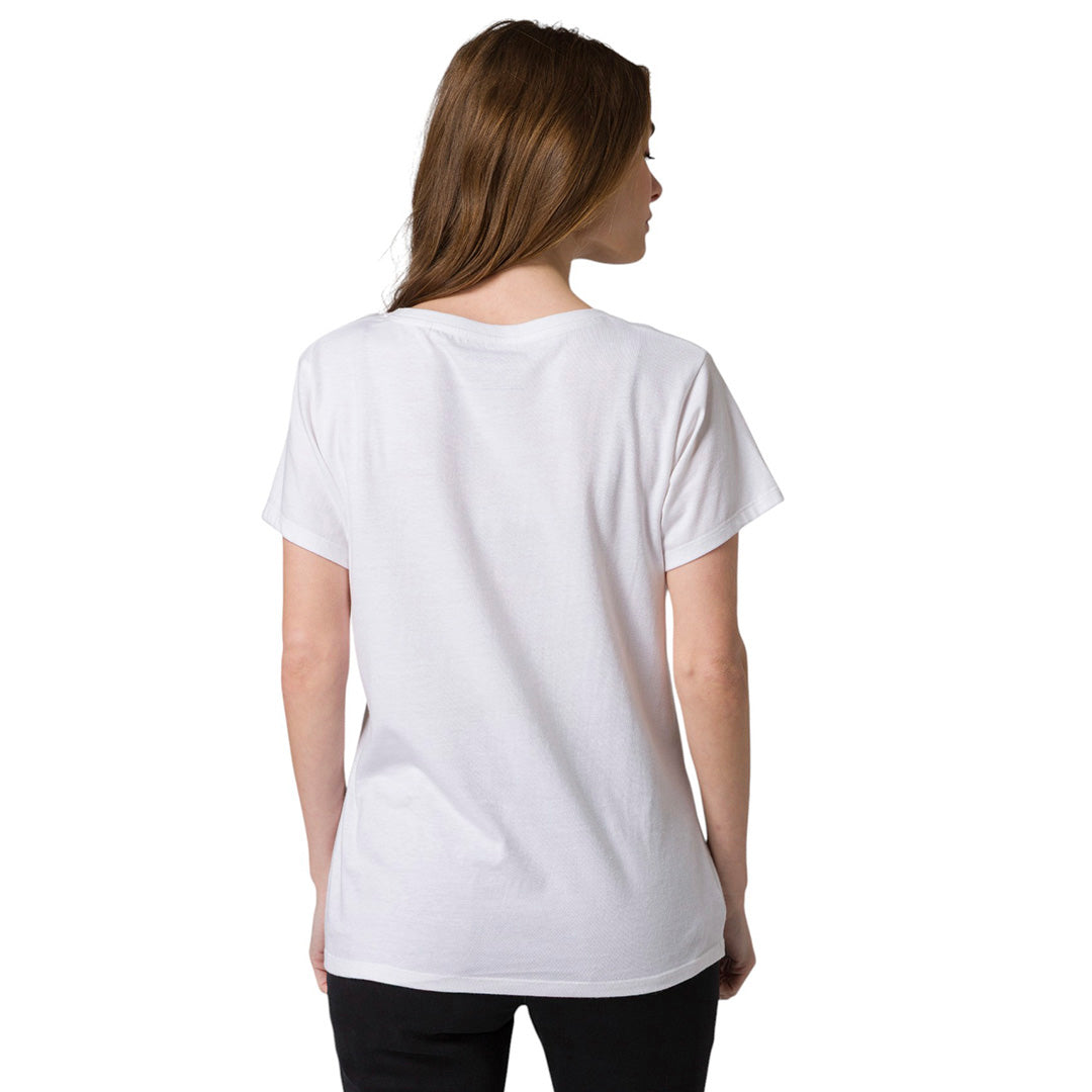 Camiseta Metallic V-Neck para mujer color blanco