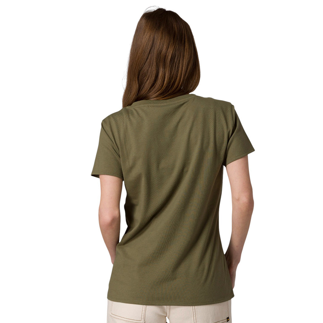 Camiseta Metallic V-Neck para mujer color olivo