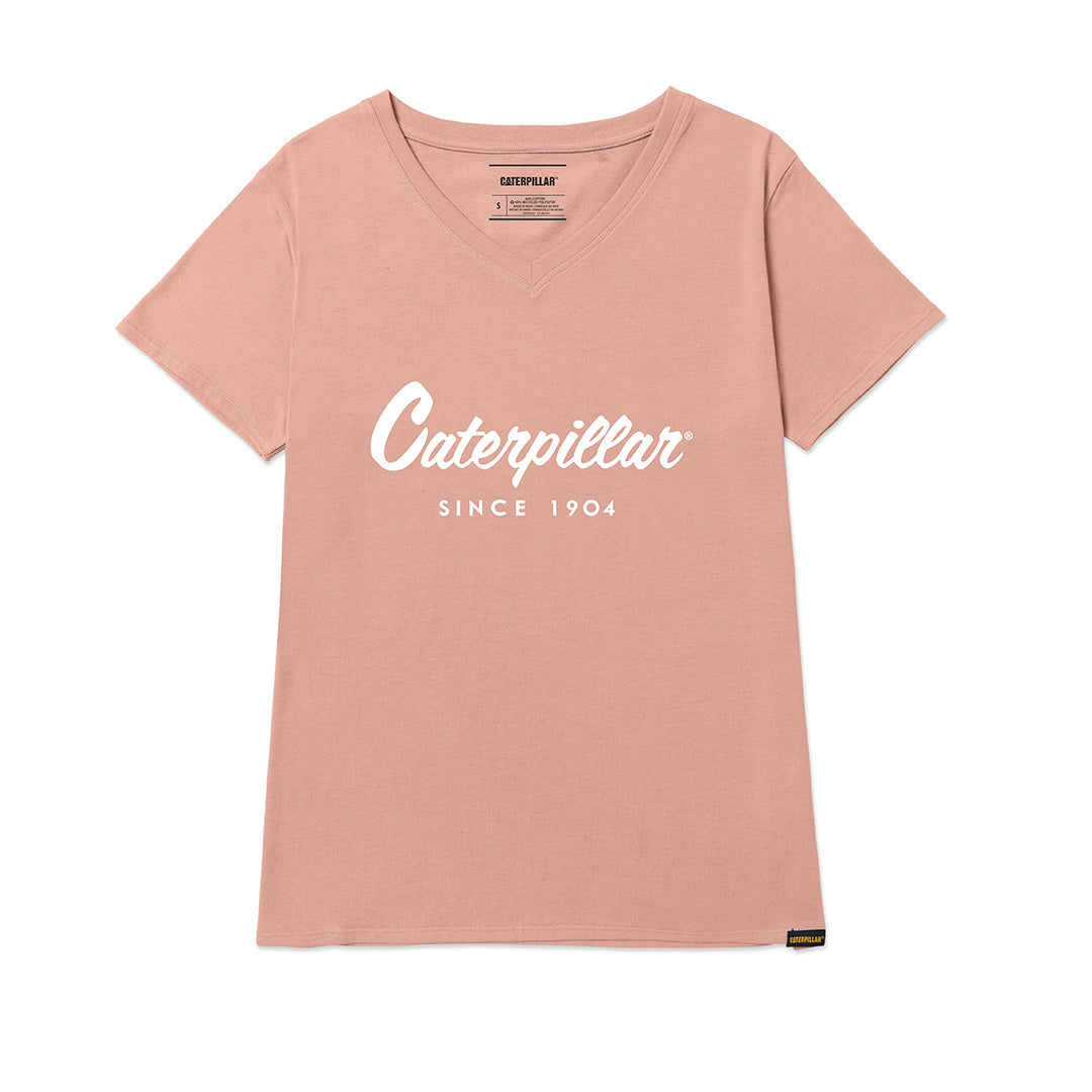 Camiseta Metallic V-Neck para mujer color rosado