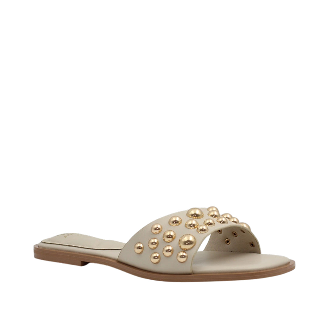 Sandalias flats Gia para mujer color hueso