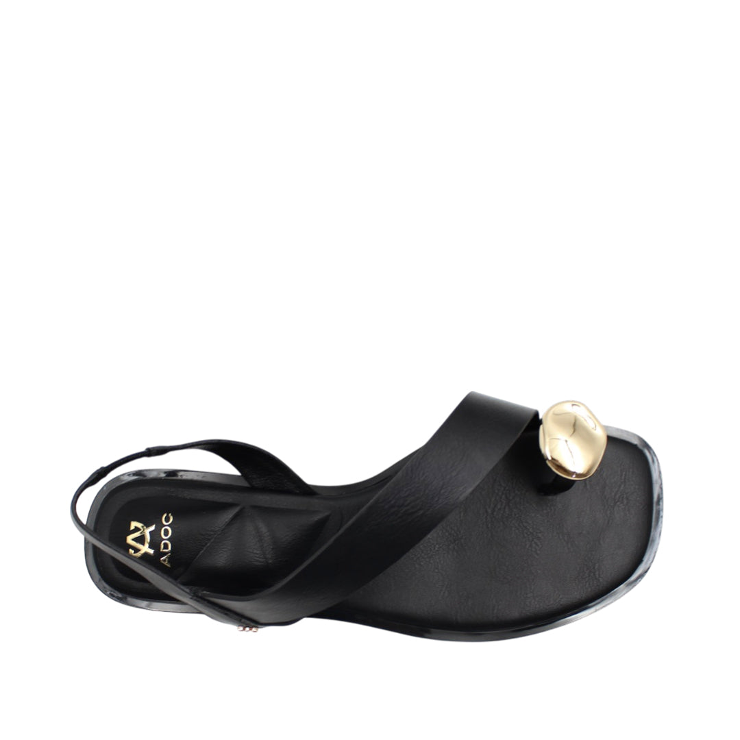 Sandalias flats Gisele para mujer color negro