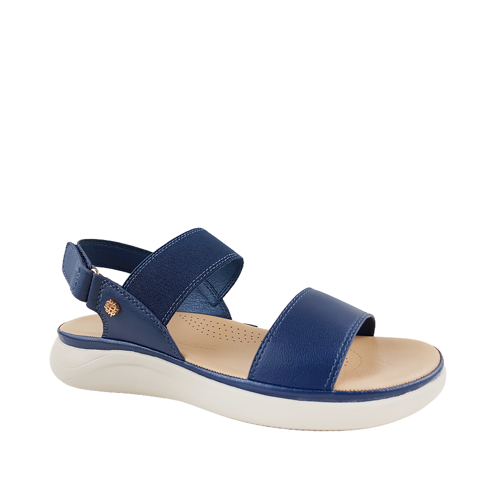 Sandalias flats Denisse para mujer color navy