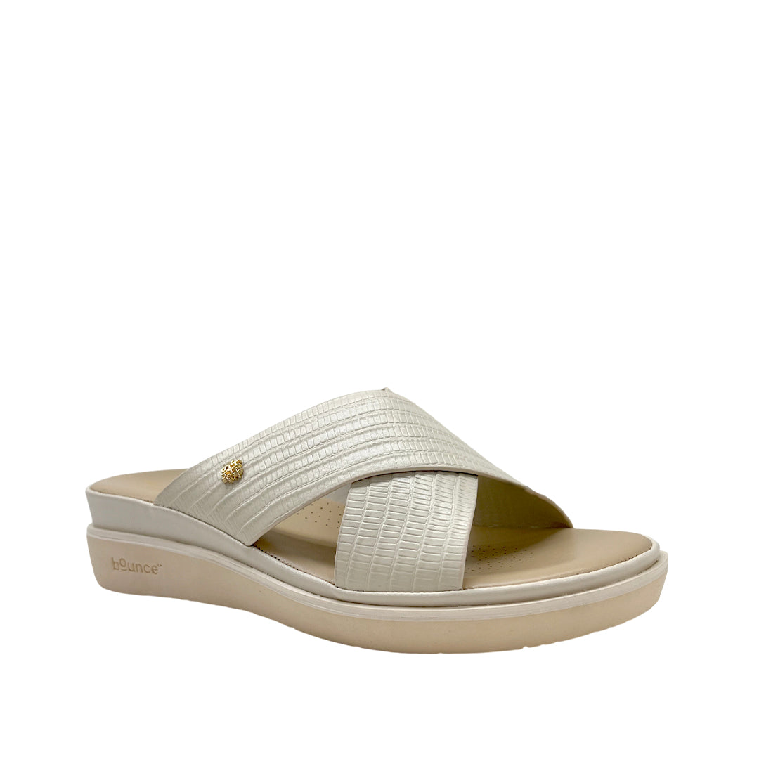 Sandalias flats Shasta para mujer color hueso