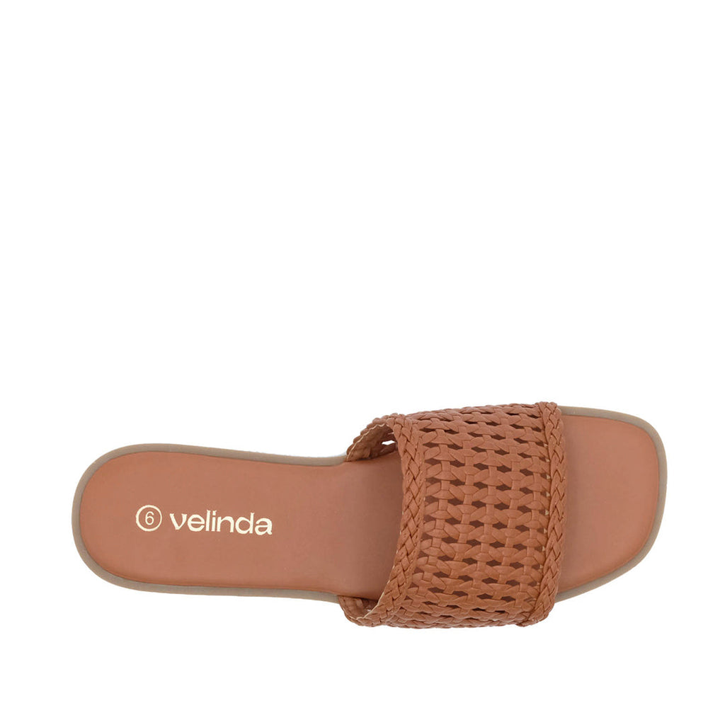 Sandalias flats Betty para mujer color café