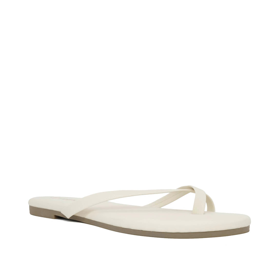 Sandalias flats Kenia para mujer color hueso